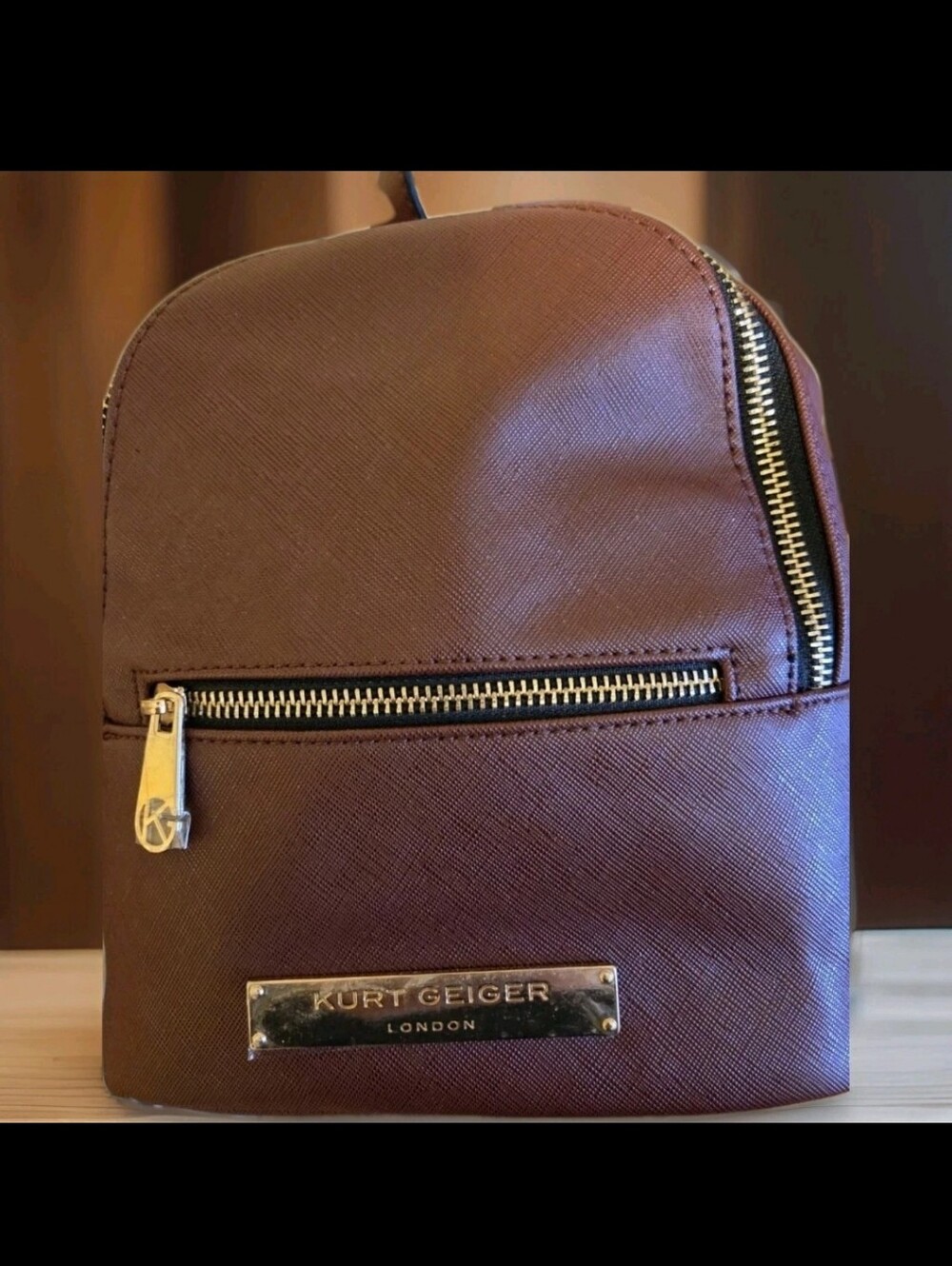 Kurt Geiger BURGUNDY Mini Backpack with Gold Hardware NWOT